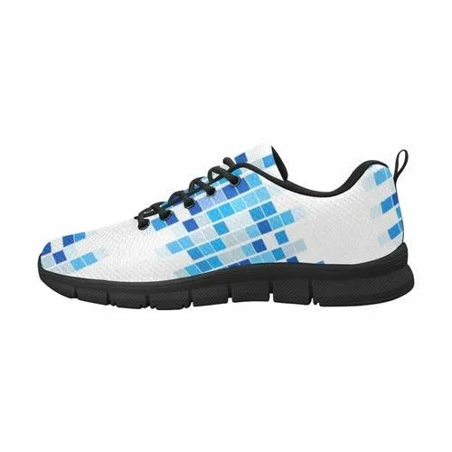 Women's Sneakers Blue and White Mosaic Style Running Shoes