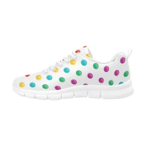 Womens Sneakers, Multicolor Polka Dot Running Shoes