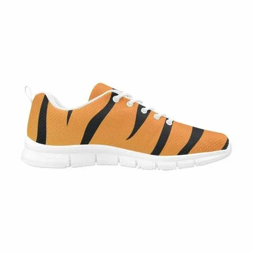 Womens Sneakers,  Orange And Black Tiger Striped  Running Shoes