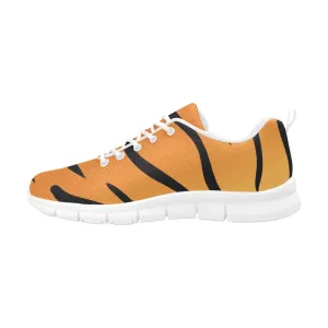 Womens Sneakers,  Orange And Black Tiger Striped  Running Shoes