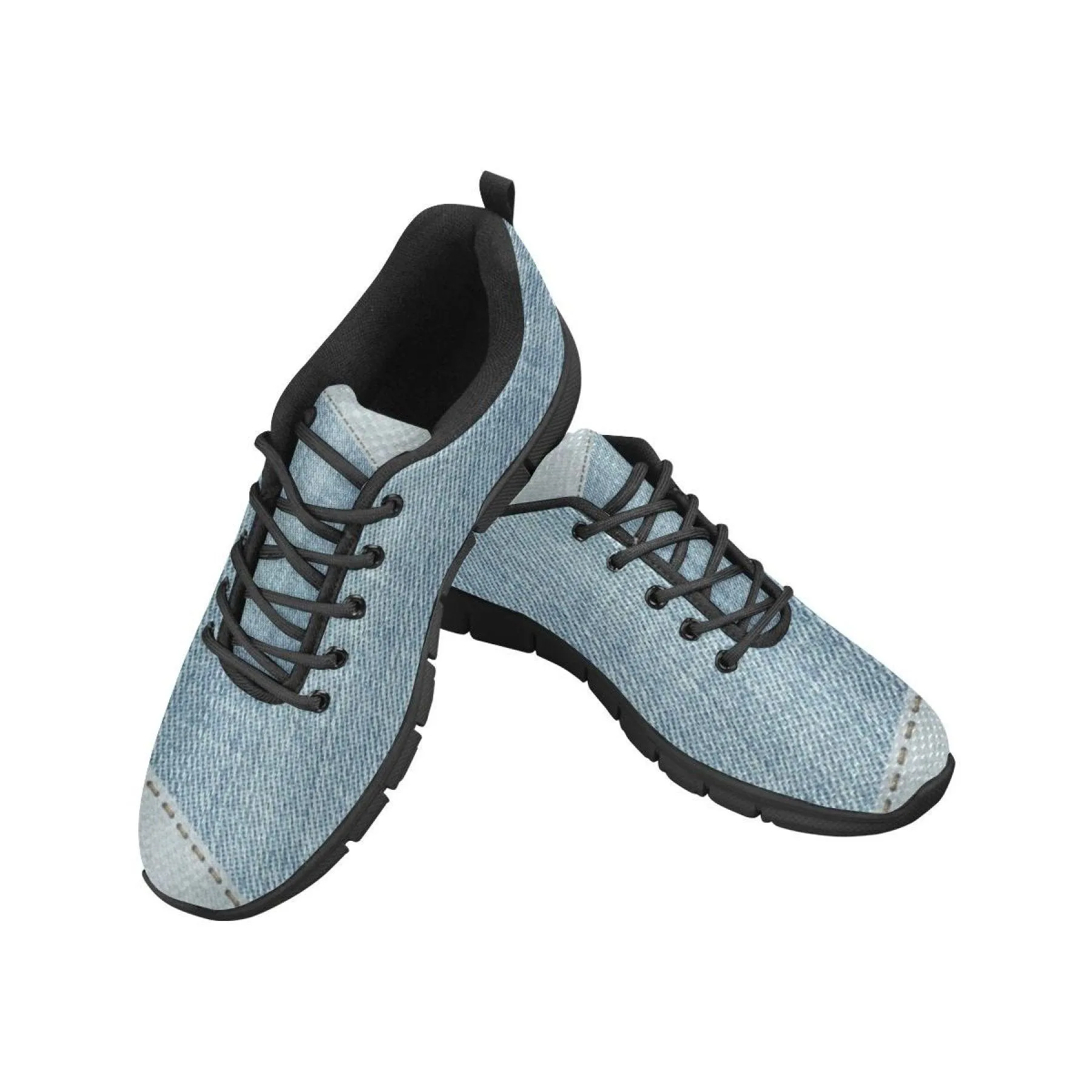 Womens Sneakers,  Patch Denim Print  Running Shoes