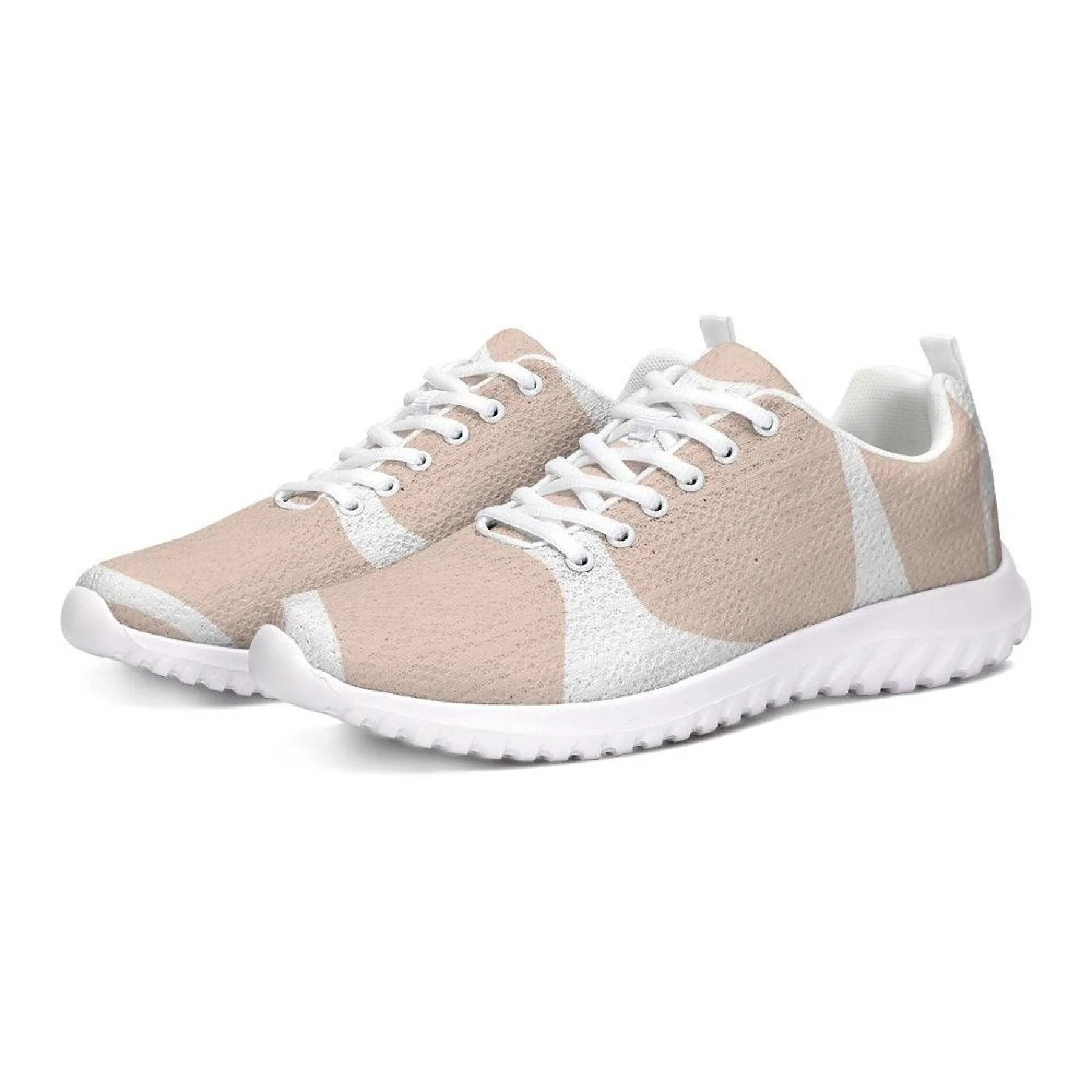 Womens Sneakers - Pink & White Low Top Canvas Running Shoes