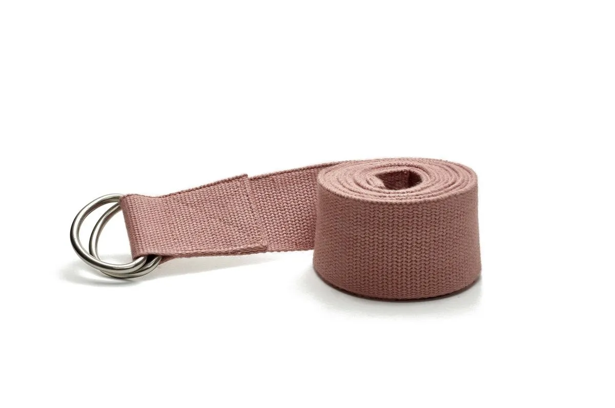 Yoga Belt | Organic Cotton Strap for Stretching | Yoga Practitioners & Gym-goers | Rose